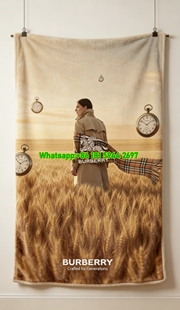 Burberry Wheat Field Check Scarf Flannel Sofa Throw Blanket B011